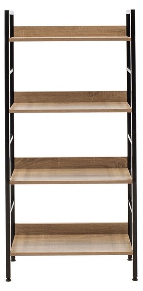 Библиотека Рамон в черен натурален цвят 60x28x125,5 см