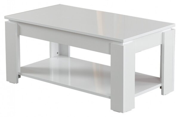 Масичка за кафе Shelf - Блестящо бяло
