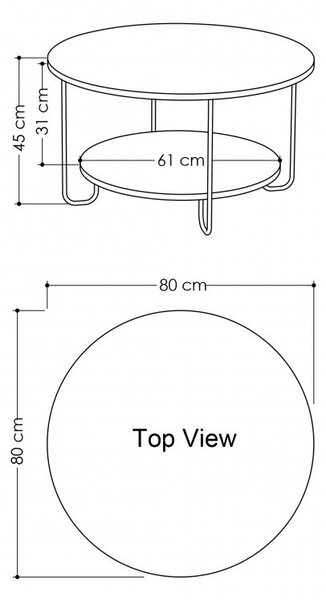 Масичка за кафе Corro Coffee Table - Бял