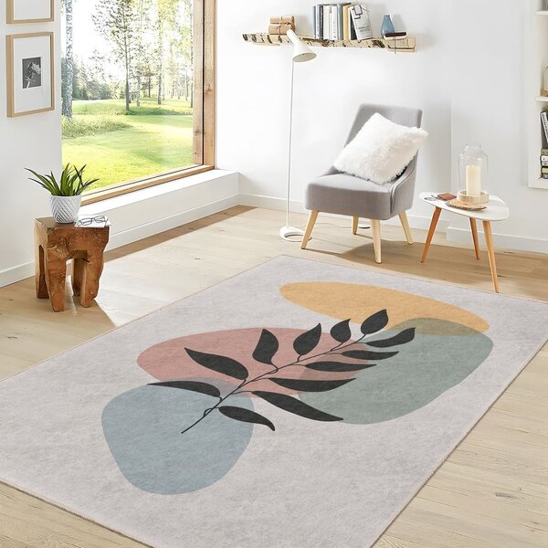 Кремав килим подходящ за пране 80x150 cm Illustrated Autumn – Mila Home