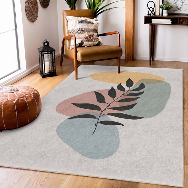 Кремав килим подходящ за пране 80x150 cm Illustrated Autumn – Mila Home