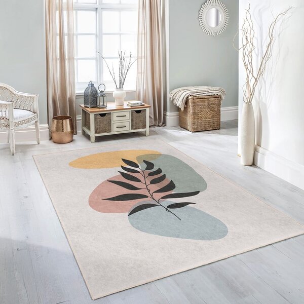 Кремав килим подходящ за пране 80x150 cm Illustrated Autumn – Mila Home