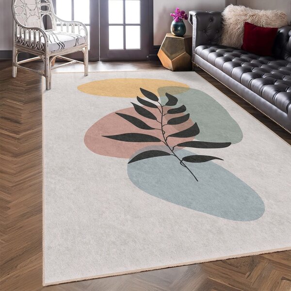 Кремав килим подходящ за пране 80x150 cm Illustrated Autumn – Mila Home