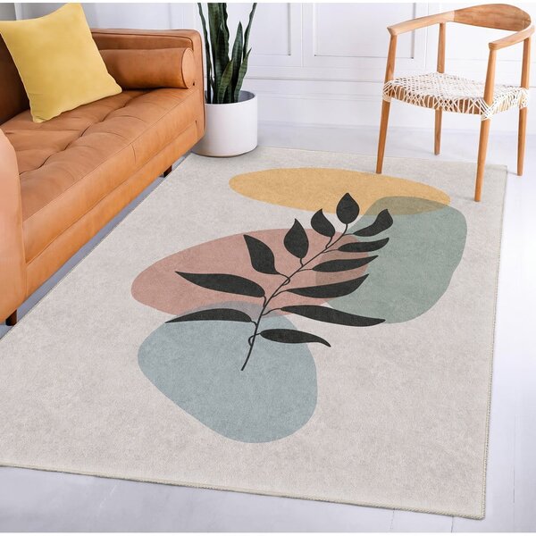 Кремав килим подходящ за пране 80x150 cm Illustrated Autumn – Mila Home