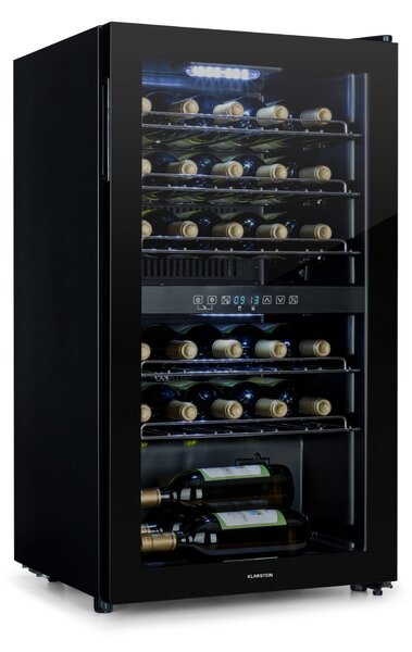 Klarstein Shiraz 29 Duo, охладител за вино, 2 зони, 80 л/29 бутилки, 5 - 22 °C, сензорен, черен