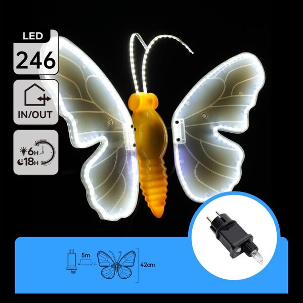 Aigostar - LED Външна коледна декорация 234xLED IP44 студена бяла пеперуда