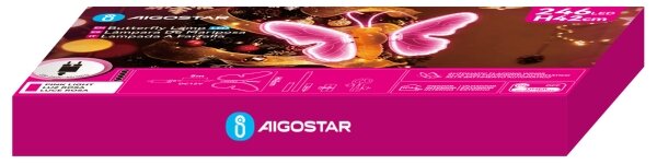 Aigostar - LED външна коледна украса 234xLED IP44 розова пеперуда