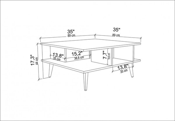 Масичка за кафе Akya Coffee Table - Бял