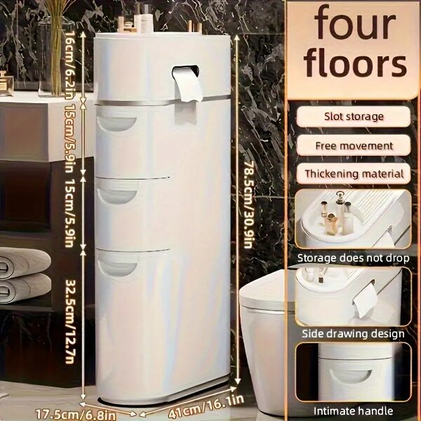 Storelux™ луксозна рафтова етажерка за пространствата между мебелите – 4 нива