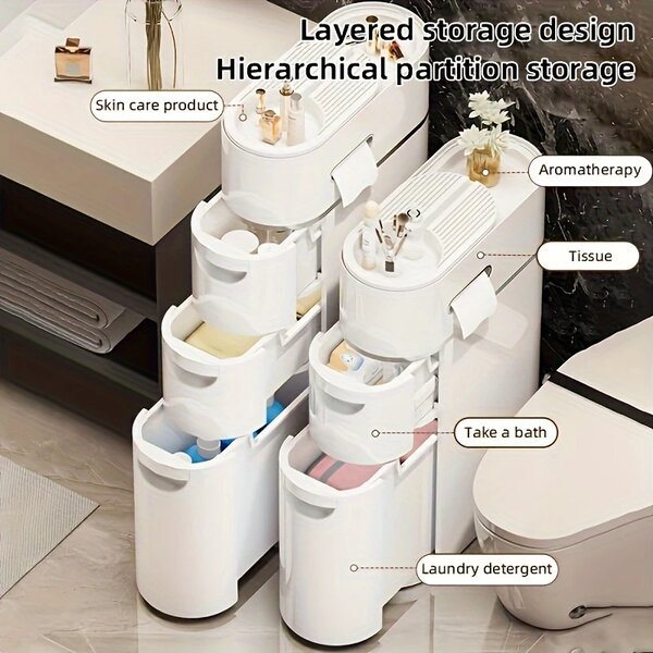Storelux™ луксозна рафтова етажерка за пространствата между мебелите – 4 нива