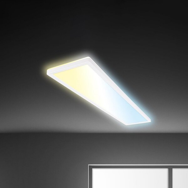 Briloner LED панел Tava CCT, бял, 98 x 20 cm, подсветка, пластмаса, Затъмняване, Бял, кабинет / офис, Пластмаса