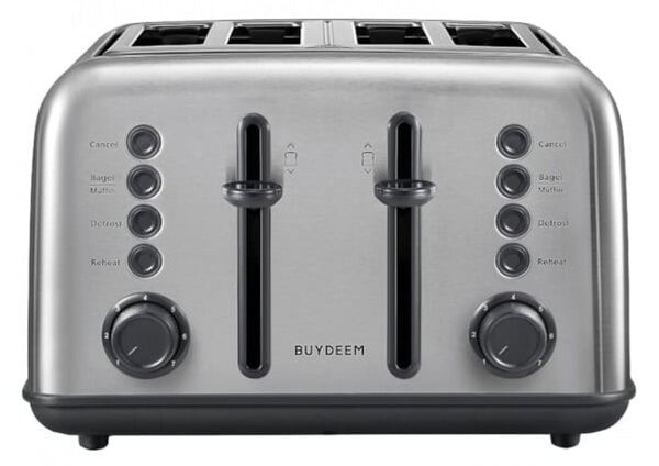 Тостер BUYDEEM DT640 Stainless Steel, 7 степени, функция за размразяване и претопляне, тава за трохи, 1800W