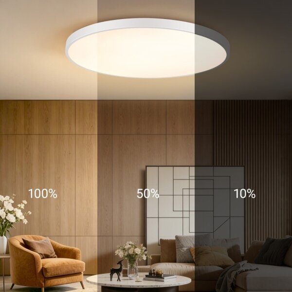 Immax NEO 07316L-LED димируем таванен плафон SEMPLICI 128W/230V Ø100 см Wi-Fi Tuya бял + дистанционно управление
