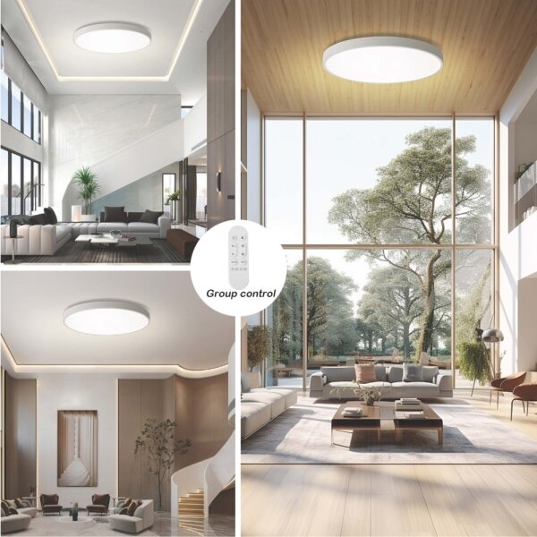 Immax NEO 07316L-LED димируем таванен плафон SEMPLICI 128W/230V Ø100 см Wi-Fi Tuya бял + дистанционно управление