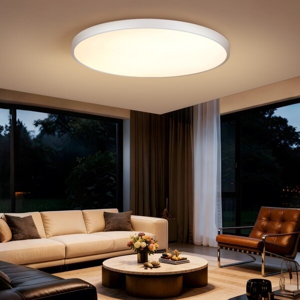 Immax NEO 07316L-LED димируем таванен плафон SEMPLICI 128W/230V Ø100 см Wi-Fi Tuya бял + дистанционно управление