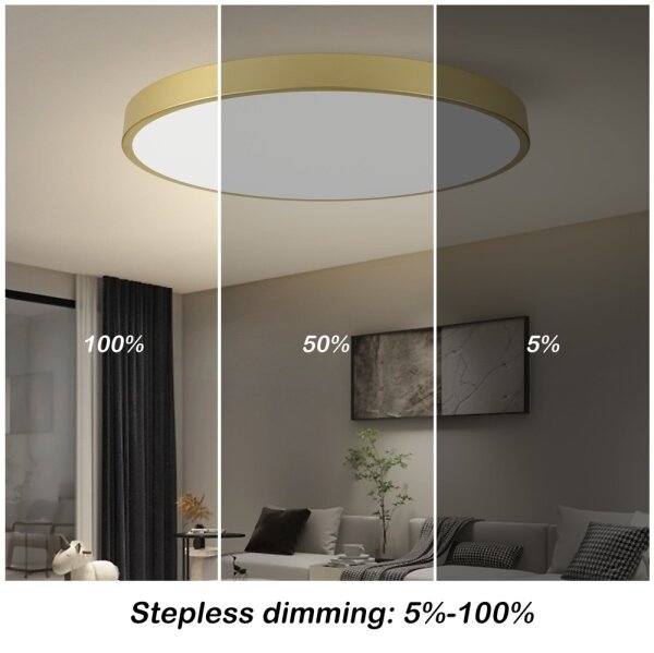 Immax NEO 07311L-LED плафон SEMPLICI, 96W/230V, Ø 80 cm, Wi-Fi Tuya, златист + дистанционно управление, с възможност за димиране