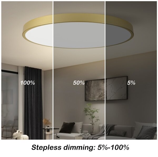 Immax NEO 07312L-LED Димируема таванна лампа SEMPLICI, 128 W / 230 V, диаметър 100 см, Wi‑Fi (Tuya), златна + дистанционно управление