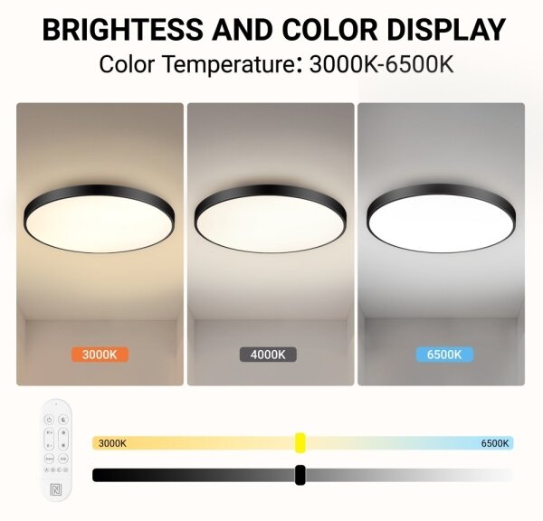 Immax NEO 07314L-LED Димируемо таванно осветително тяло SEMPLICI 128W/230V Ø100 cm Wi‑Fi Tuya черно + дистанционно управление
