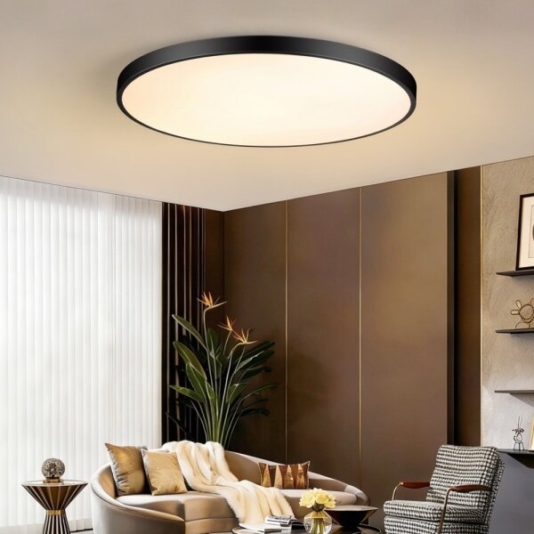 Immax NEO 07314L-LED Димируемо таванно осветително тяло SEMPLICI 128W/230V Ø100 cm Wi‑Fi Tuya черно + дистанционно управление