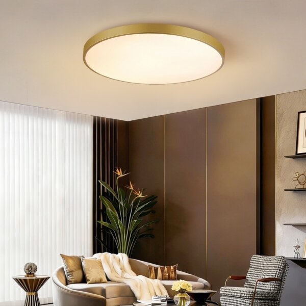 Immax NEO 07311L-LED плафон SEMPLICI, 96W/230V, Ø 80 cm, Wi-Fi Tuya, златист + дистанционно управление, с възможност за димиране