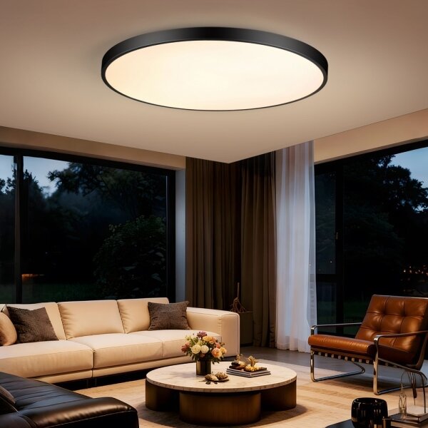 Immax NEO 07314L-LED Димируемо таванно осветително тяло SEMPLICI 128W/230V Ø100 cm Wi‑Fi Tuya черно + дистанционно управление