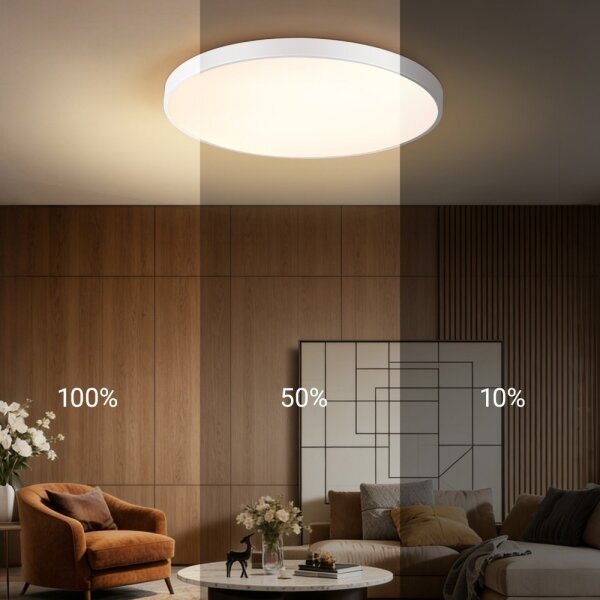 Immax NEO 07315L-LED Димиращ таванен плафон SEMPLICI 96W/230V Ø 80 см Wi-Fi Tuya бял + ДУ