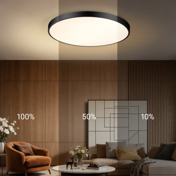 Immax NEO 07313L-LED Димируем таванен LED плафон SEMPLICI 96W/230V pr.80 cm Wi-Fi Tuya черен+дистанционно
