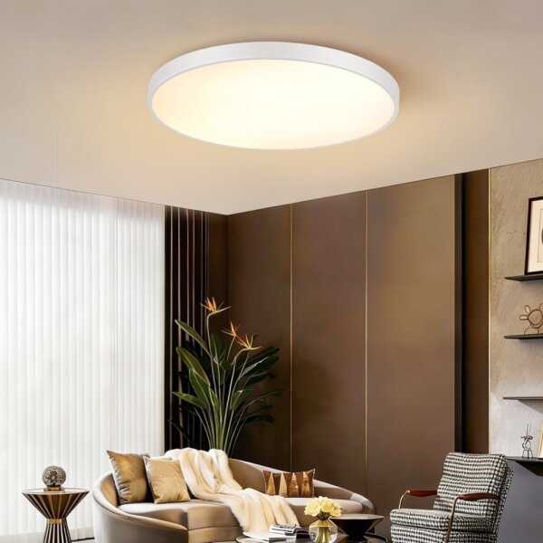 Immax NEO 07315L-LED Димиращ таванен плафон SEMPLICI 96W/230V Ø 80 см Wi-Fi Tuya бял + ДУ