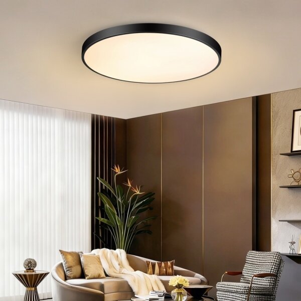 Immax NEO 07313L-LED Димируем таванен LED плафон SEMPLICI 96W/230V pr.80 cm Wi-Fi Tuya черен+дистанционно