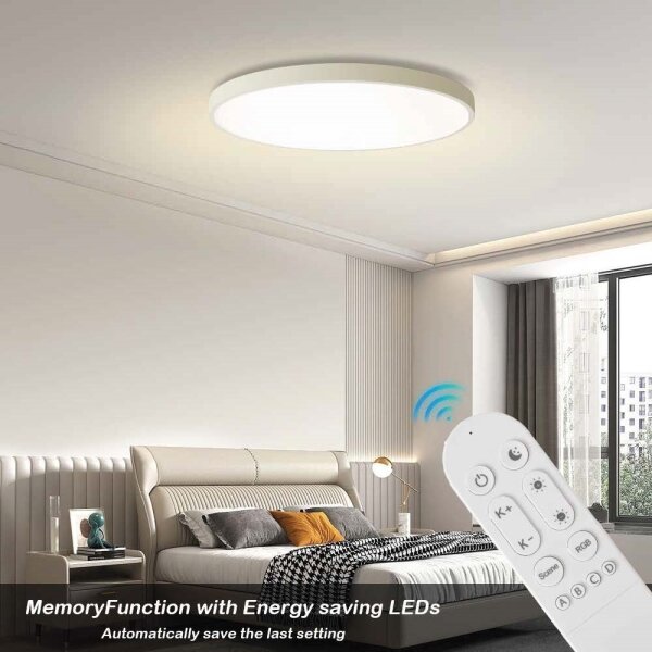 Immax NEO 07315L-LED Димиращ таванен плафон SEMPLICI 96W/230V Ø 80 см Wi-Fi Tuya бял + ДУ