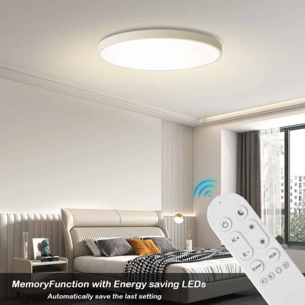 Immax NEO 07315L-LED Димиращ таванен плафон SEMPLICI 96W/230V Ø 80 см Wi-Fi Tuya бял + ДУ