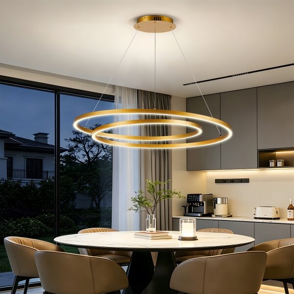BRILAGI-LED Димируем полилей на кабел TWISTER LED/105W/230V 3000-6000K златист+ДУ