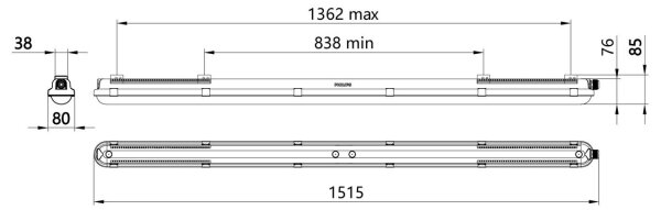 Philips - LED техническо осветително тяло за флуоресцентни тръби CORELINE LED/37,5W/230V 150 см IP66