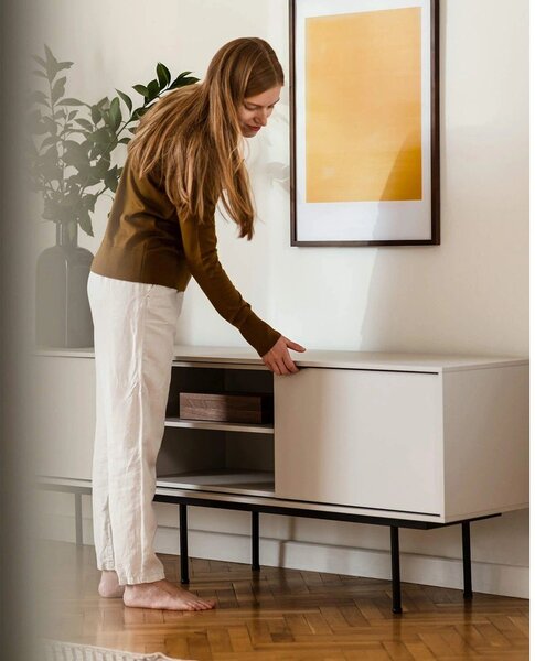 Сиво-бежова маса за телевизор 189x61x42 cm Mod – noo.ma