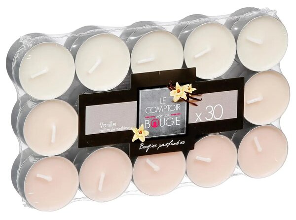 Комплект ароматни чаени свещи atmosphera Nina, 30 бр - Coconut