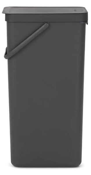 Кош за разделно събиране на боклук Brabantia Sort&Go 1004140, 40 л, Дръжка, Възможност за стенен монтаж, Тъмносив