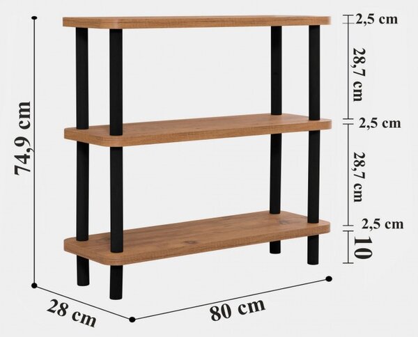 Библиотека Step с цвят черен