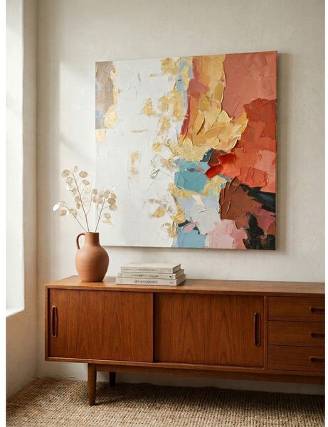 Печатна/с ръчно рисувани елементи върху платно картина 80x80 cm Crown – Bizzotto