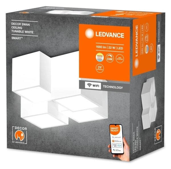 Ledvance - Димируем LED таванен плафон DECOR SWAN LED/22W/230V 3000-6500K Wi-Fi Tuya