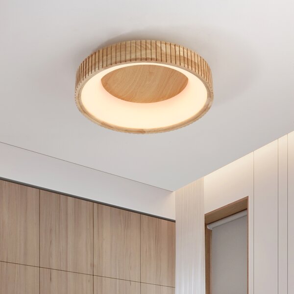Brilagi - LED таванно осветително тяло FALCON WOOD MODERN LED/30W/230V пр. 45 см дърво