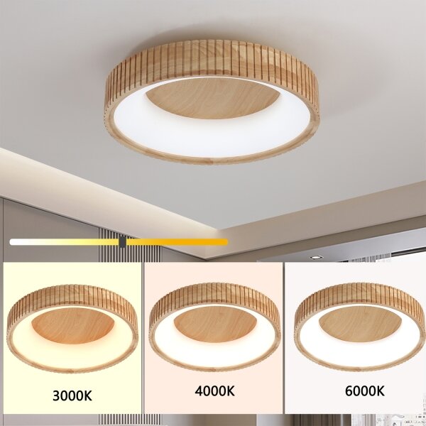 Brilagi - LED таванно осветително тяло FALCON WOOD MODERN LED/30W/230V пр. 45 см дърво
