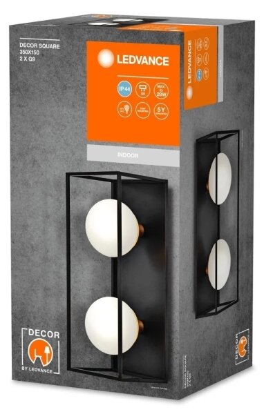 Ledvance - Външно стенно осветително тяло DECOR SQUARE 2xG9/28W/230V IP44