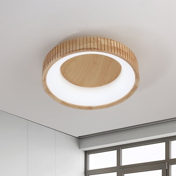 Brilagi - LED таванно осветително тяло FALCON WOOD MODERN LED/30W/230V пр. 45 см дърво