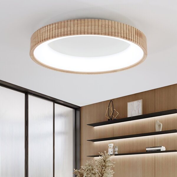 Brilagi - LED таванно осветително тяло FALCON WOOD MODERN LED/40W/230V Ø 60 см дърво