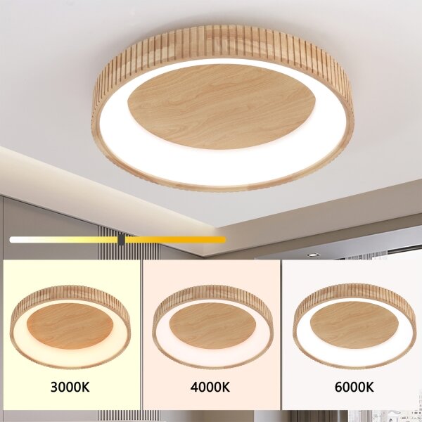 Brilagi - LED таванно осветително тяло FALCON WOOD MODERN LED/40W/230V Ø 60 см, дърво