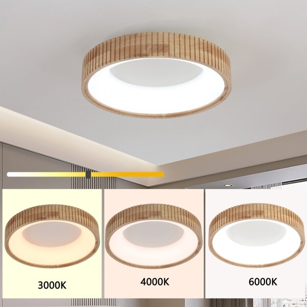 Brilagi - LED таванно осветително тяло FALCON WOOD MODERN LED/30W/230V Ø 45 см дърво