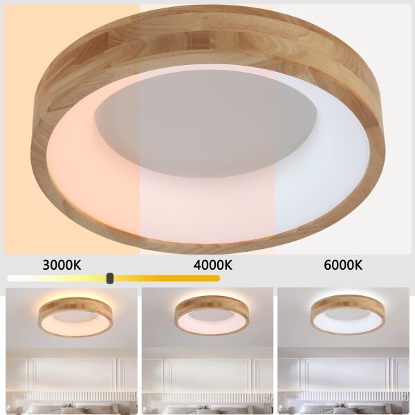 Brilagi-LED Таванно осветително тяло FALCON WOOD LED/30W/230V 3000/4000/6000K 45 cm дърво