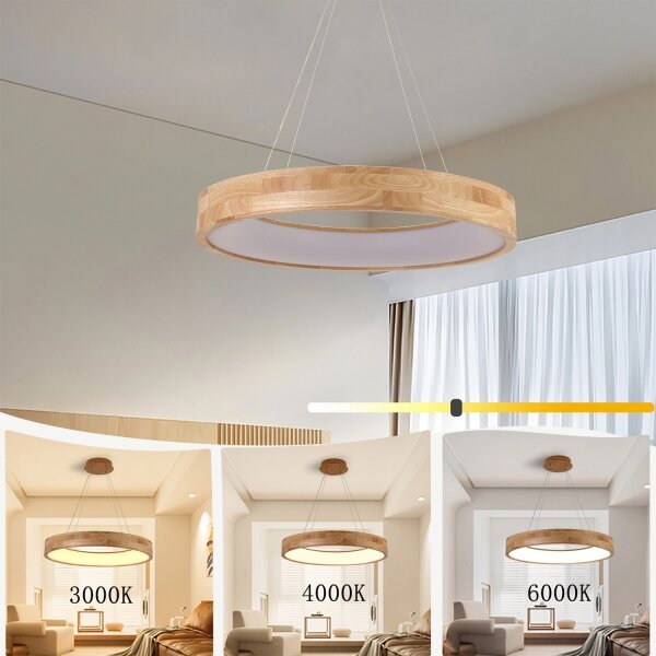 Brilagi - LED полилей на кабел FALCON WOOD LED/40W/230V 3000/4000/6000K 60 см дърво