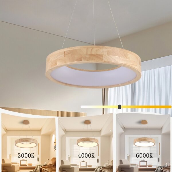 Brilagi -LED полилей на кабел FALCON WOOD LED/30W/230V 3000/4000/6000K 45 cm дърво