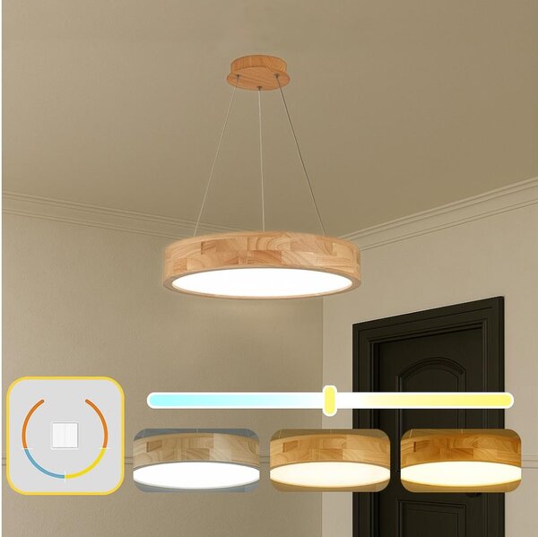 Brilagi -LED полилей на кабел FALCON WOOD LED/30W/230V 3000/4000/6000K 45 cm дърво